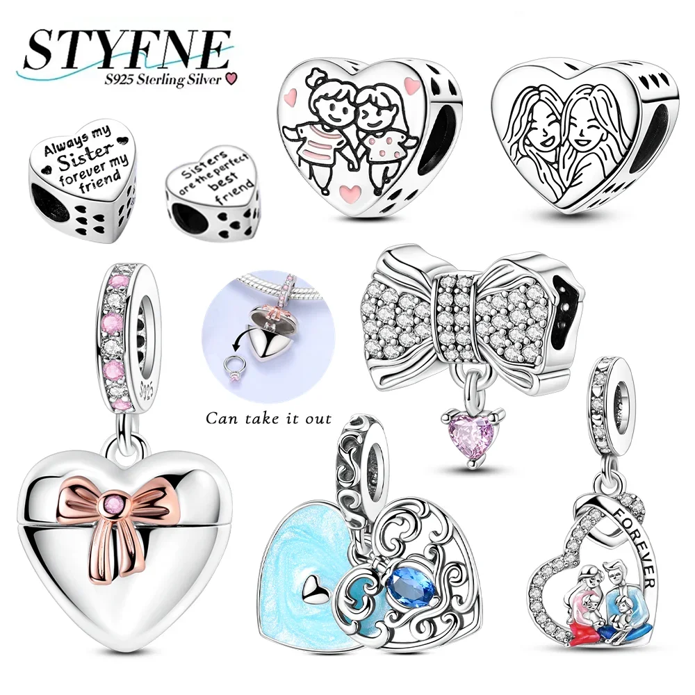 Sterling Silver 925 Pink Bow Heart Charms Can Take It Out Lover Rings Forever Love Beads Fit Original Bracelet for Women Gifts
Sterling Silver 925 Pink Bow Heart Charms Can Take It Out Lover Rings Forever Love Beads Fit Original Bracelet for Women Gifts
