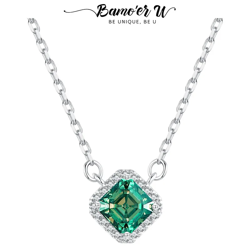 Bamoer U Green Square Moissanite Necklace Adjustble Statement Link Chain Main Stone Pendant Original For Woman Valentine Gift
Bamoer U Green Square Moissanite Necklace Adjustble Statement Link Chain Main Stone Pendant Original For Woman Valentine Gift