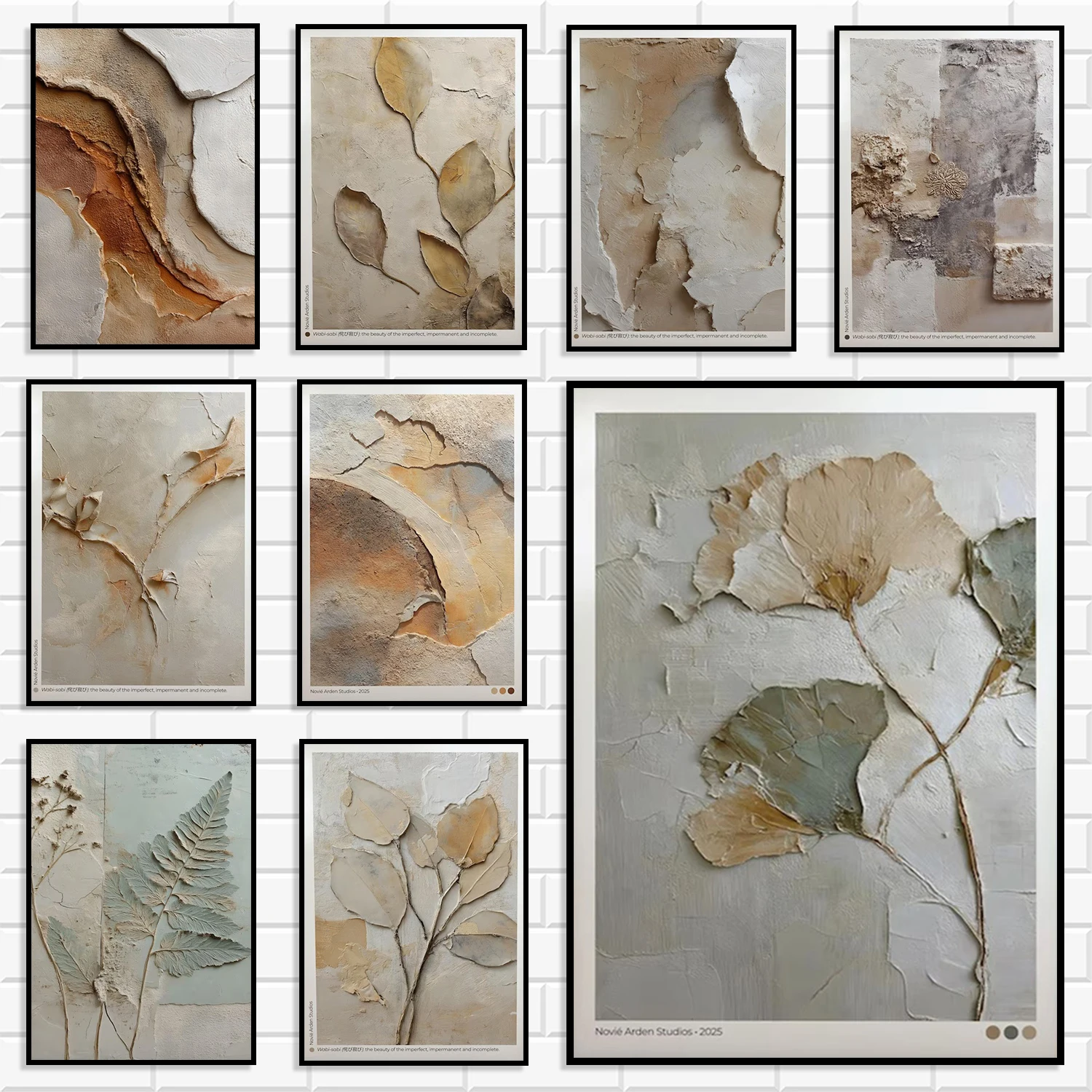 Boho Neutral Botanical Art Print Collection Beige & Green Textured Leaf Canvas Posters Wabi-Sabi Style Wall Decor for Home Decor
Boho Neutral Botanical Art Print Collection Beige & Green Textured Leaf Canvas Posters Wabi-Sabi Style Wall Decor for Home Decor