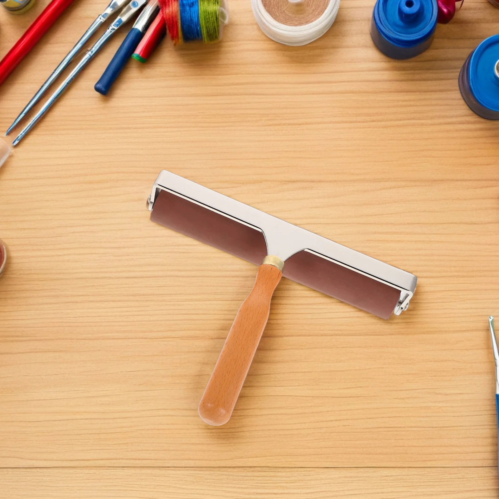 Soft Rubber Roller 20cm Printmaking Tool Set Craft Glue Application Wood Handle Artistic Expression Brayers for Gel Printing
Soft Rubber Roller 20cm Printmaking Tool Set Craft Glue Application Wood Handle Artistic Expression Brayers for Gel Printing