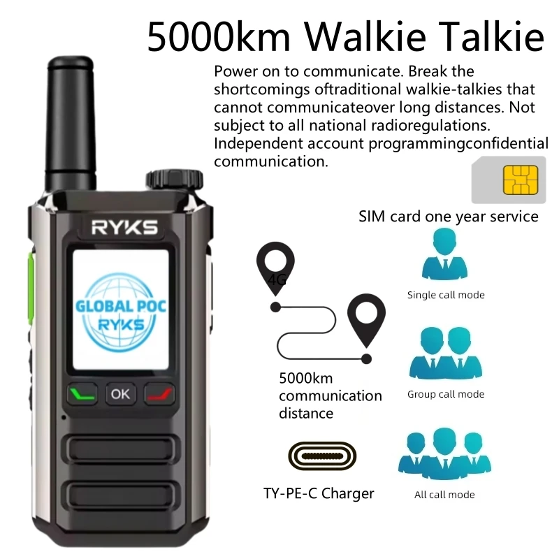 Рация 4G, 5000 км, 200 каналов, глобальное зарядное устройство POC, ветчина дальнего действия, двустороннее радиолюбитель
Рация 4G, 5000 км, 200 каналов, глобальное зарядное устройство POC, ветчина дальнего действия, двустороннее радиолюбитель