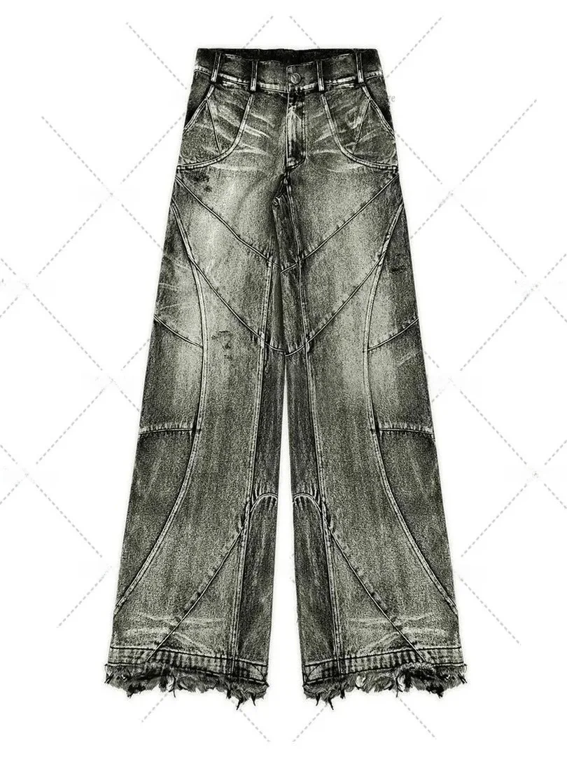 Retro Waed Men's Straight Leg Jeans Gothic Street Sle Casual Long Trousers mid Waist Zipper Fly Classic Japanese Sle
Retro Waed Men's Straight Leg Jeans Gothic Street Sle Casual Long Trousers mid Waist Zipper Fly Classic Japanese Sle