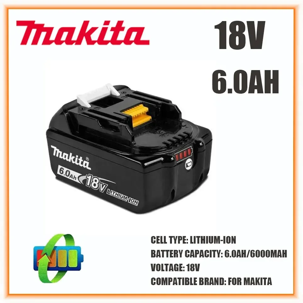 Makita Original 18V 6000MAH 6.0AH Rechargeable Power Tool Battery LED Lithium Ion Replacement LXT BL1860B BL1860 BL1850
Makita Original 18V 6000MAH 6.0AH Rechargeable Power Tool Battery LED Lithium Ion Replacement LXT BL1860B BL1860 BL1850