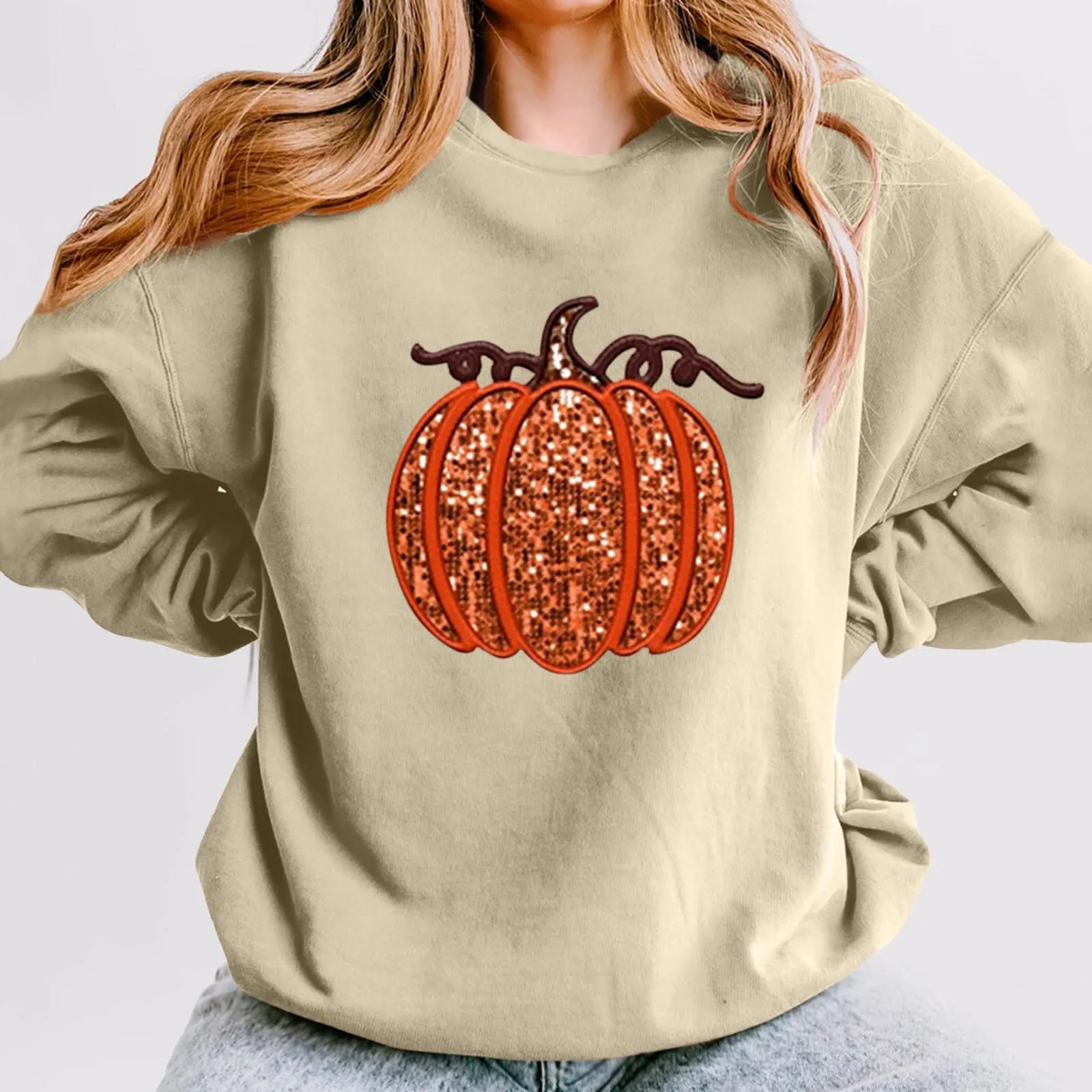 Ladies Halloween Hoodie Pumpkin Printed Round Neck Long Sleeve Simple Hoodie Solid Color Fashion Comfortable Warm Casual Hoodie
Ladies Halloween Hoodie Pumpkin Printed Round Neck Long Sleeve Simple Hoodie Solid Color Fashion Comfortable Warm Casual Hoodie