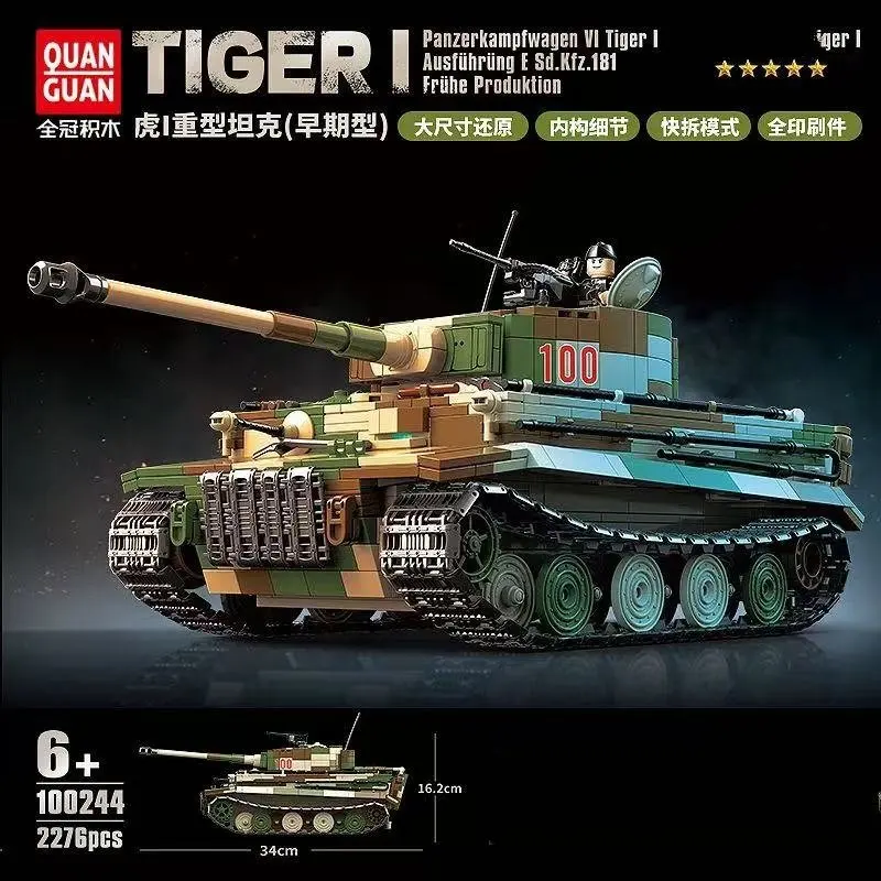 Full Crown Building Set 100244 - Early Model Small Part Military Assembly Building Blocks for the German Tiger I Heavy Tank of
Full Crown Building Set 100244 - Early Model Small Part Military Assembly Building Blocks for the German Tiger I Heavy Tank of