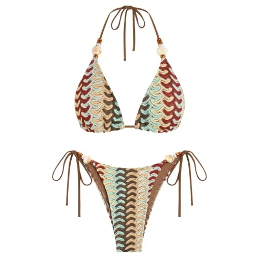 ZAFUL Women's Bikini Sets Beads Triangle Swimsuits 2 Pcs String High Cut Cheeky Bathing Suits
ZAFUL Women's Bikini Sets Beads Triangle Swimsuits 2 Pcs String High Cut Cheeky Bathing Suits