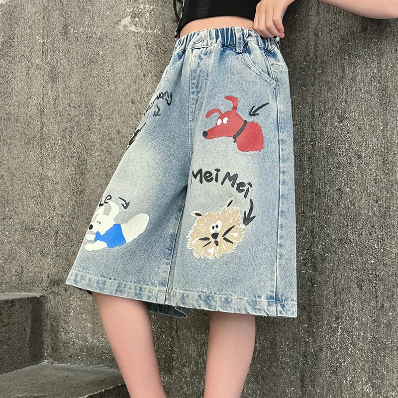 New Summer Children Cartoon Denim Shorts for Girls Fashion Cartoon Dog Jeans Capris Kids Casual Knee-Length Short Pants 5-14 Y
New Summer Children Cartoon Denim Shorts for Girls Fashion Cartoon Dog Jeans Capris Kids Casual Knee-Length Short Pants 5-14 Y