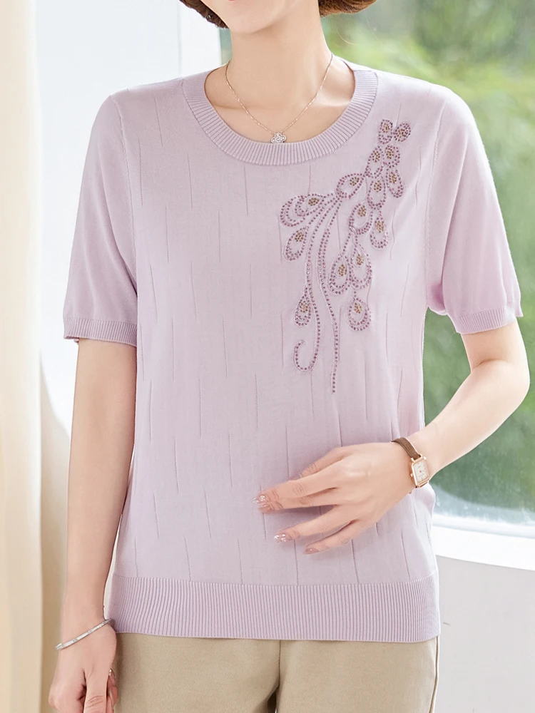 Knitted T Shirt Women Pullovers 2025 Summer Clothes For Women Tees Top Short Sleeve Women's T-shirt
Knitted T Shirt Women Pullovers 2025 Summer Clothes For Women Tees Top Short Sleeve Women's T-shirt