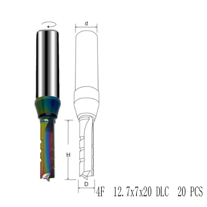 TCT 4 FMilling CUtter DLC 1/2x7x20 20 PCS
TCT 4 FMilling CUtter DLC 1/2x7x20 20 PCS