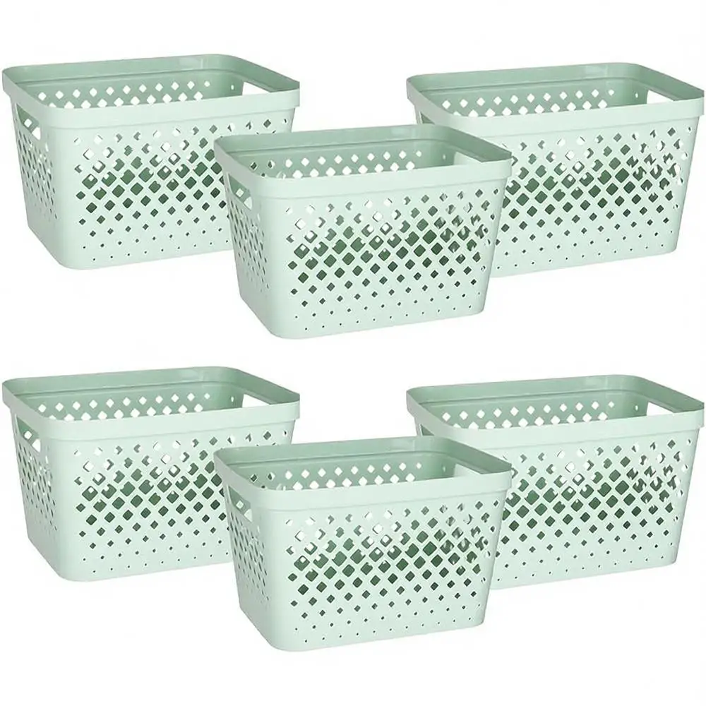 Набор пластиковых корзин для хранения, 6 штук, открытые контейнеры для хранения, для ванной, кладовой, гардероба, вкладываемые органайзеры, с ручками, 4 галлона, Sa
Набор пластиковых корзин для хранения, 6 штук, открытые контейнеры для хранения, для ванной, кладовой, гардероба, вкладываемые органайзеры, с ручками, 4 галлона, Sa