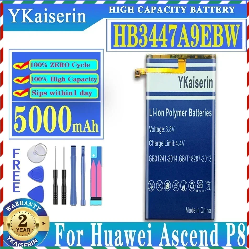 Запасная батарея ykaisсеребрин 5000 мАч HB3447A9EBW для Huawei Ascend P8 GRA-L09/UL00/CL00/TL00/TL10/UL10 мобильный телефон
Запасная батарея ykaisсеребрин 5000 мАч HB3447A9EBW для Huawei Ascend P8 GRA-L09/UL00/CL00/TL00/TL10/UL10 мобильный телефон