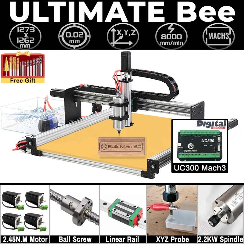 Скидка 20% BulkMan3D ULTIMATE Bee CNC Machine DIY 4-осевой гравер с контроллером UC300 Mach3 для резки печатных плат из дерева, металла, акрила, МДФ
Скидка 20% BulkMan3D ULTIMATE Bee CNC Machine DIY 4-осевой гравер с контроллером UC300 Mach3 для резки печатных плат из дерева, металла, акрила, МДФ