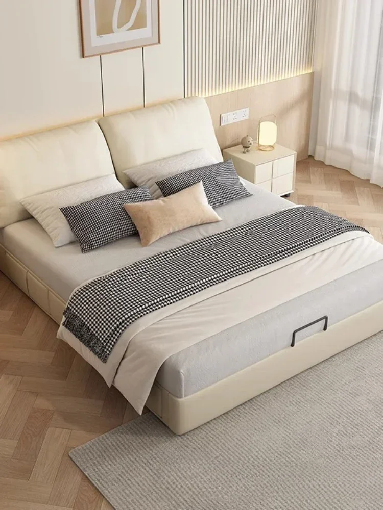 Elephant ear air pressure high box drawer soft storage master bedroom big cream wind double leather storage bed
Elephant ear air pressure high box drawer soft storage master bedroom big cream wind double leather storage bed