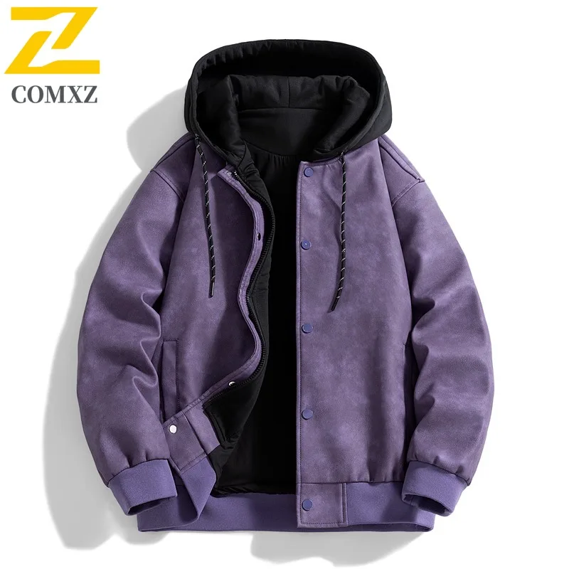 COMXZ удобная байкерская куртка с капюшоном, однотонная ретро универсальная дорожная куртка для спортзала, высококачественные куртки из искусственной кожи, мужская одежда
COMXZ удобная байкерская куртка с капюшоном, однотонная ретро универсальная дорожная куртка для спортзала, высококачественные куртки из искусственной кожи, мужская одежда