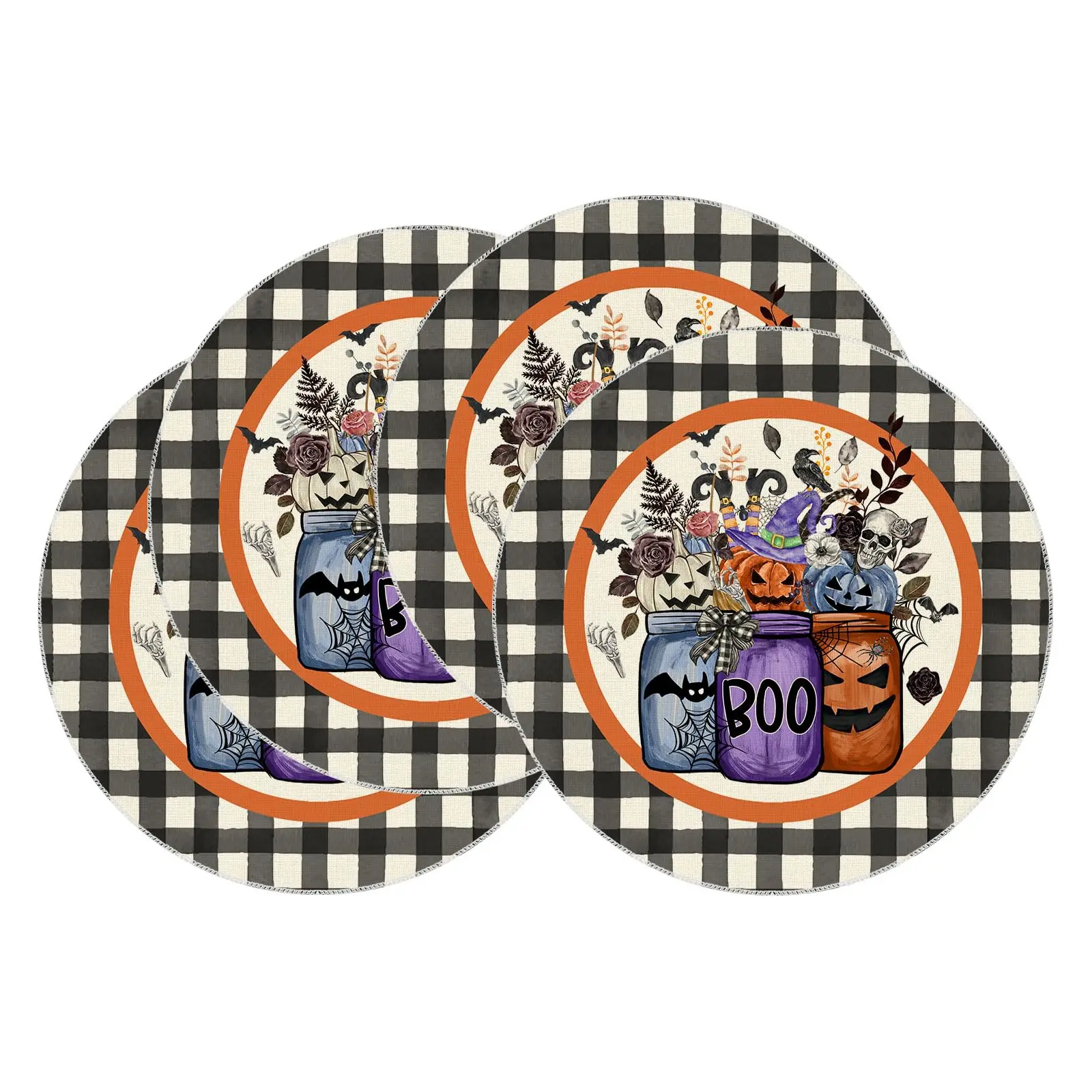Buffalo Plaid Spooky Flowers Pumpkin Halloween Round Placemats Table Mats for Party Home Kitchen Dining Table Decor 14 Inch
Buffalo Plaid Spooky Flowers Pumpkin Halloween Round Placemats Table Mats for Party Home Kitchen Dining Table Decor 14 Inch