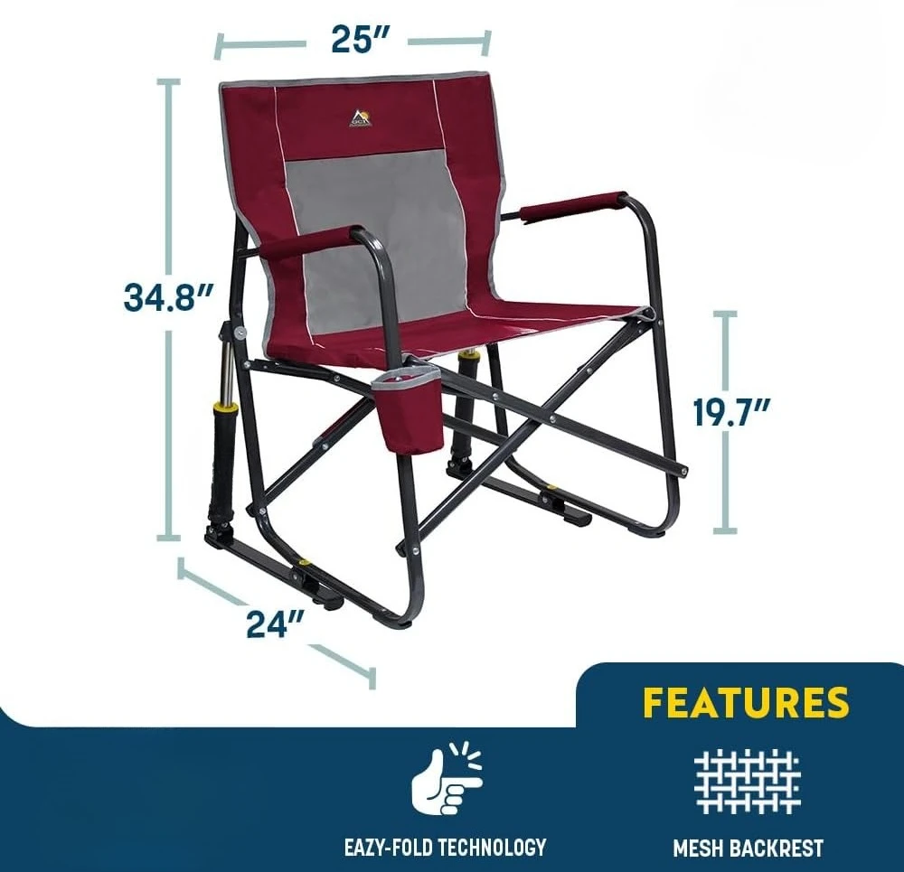 Кемпинговое кресло | Портативное складное кресло-качалка с прочными прочными подлокотниками, держателем для напитков и удобной спинкой — корицей
Кемпинговое кресло | Портативное складное кресло-качалка с прочными прочными подлокотниками, держателем для напитков и удобной спинкой — корицей