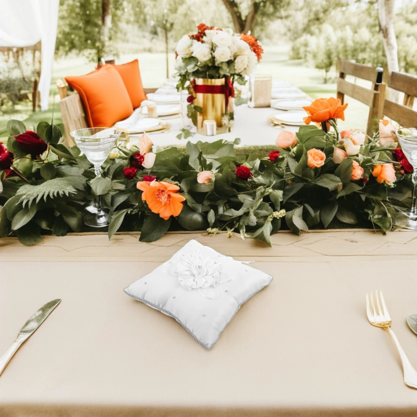 Western Square Pillow with Ring Pillow Wedding Flower Bow for Wedding Bride Accessories Ceremony Cushion Holder
Western Square Pillow with Ring Pillow Wedding Flower Bow for Wedding Bride Accessories Ceremony Cushion Holder