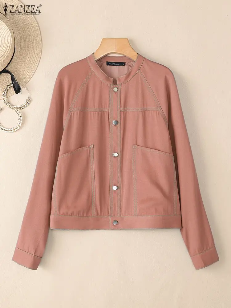 ZANZEA женские легкие куртки осень 2021, джинсовая повседневная верхняя одежда с воротником-стойкой и длинными рукавами на пуговицах и контрастной вышивкой
ZANZEA женские легкие куртки осень 2021, джинсовая повседневная верхняя одежда с воротником-стойкой и длинными рукавами на пуговицах и контрастной вышивкой
