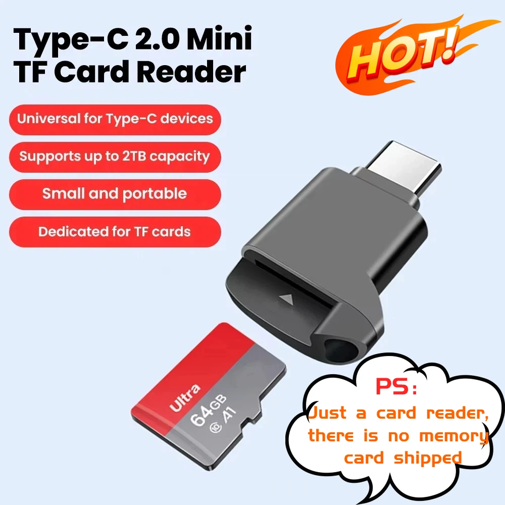 Type-C 2.0 Mini TF Card Reader External Storage Black Stretch for Memory Stick USB C 2.0 For Iphone 17 16 Mini TF Card Reader
Type-C 2.0 Mini TF Card Reader External Storage Black Stretch for Memory Stick USB C 2.0 For Iphone 17 16 Mini TF Card Reader