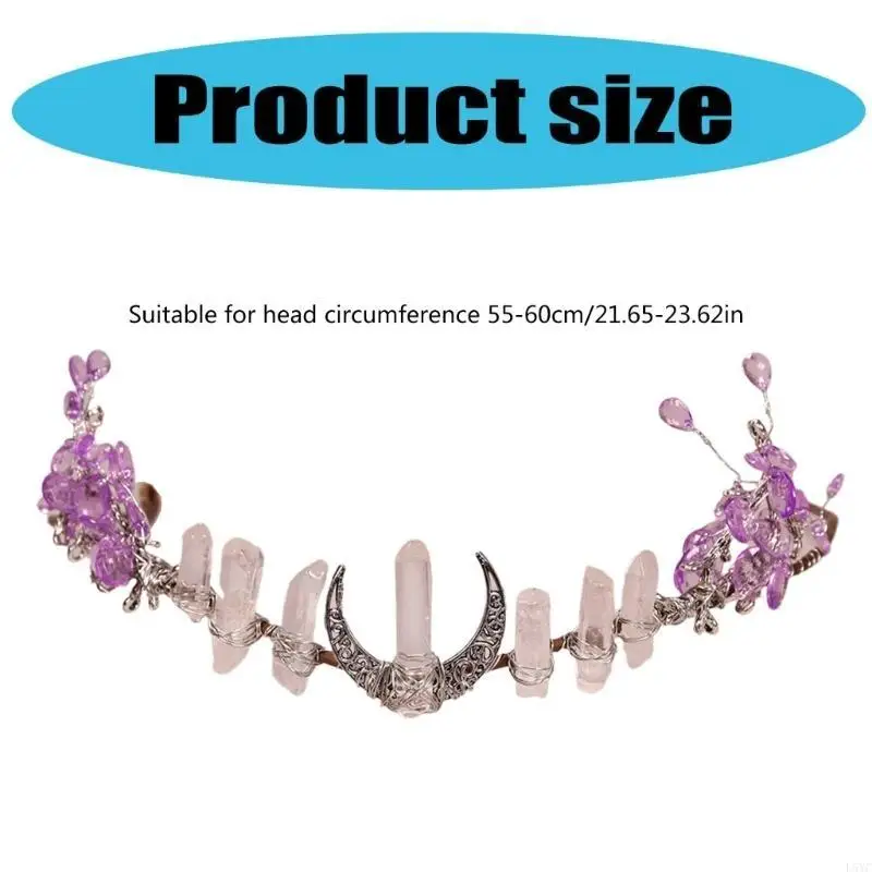 L5YC Witch Moon Hairband Costume Hair Hoop Gothic Crystal Headwear for Live Show
L5YC Witch Moon Hairband Costume Hair Hoop Gothic Crystal Headwear for Live Show