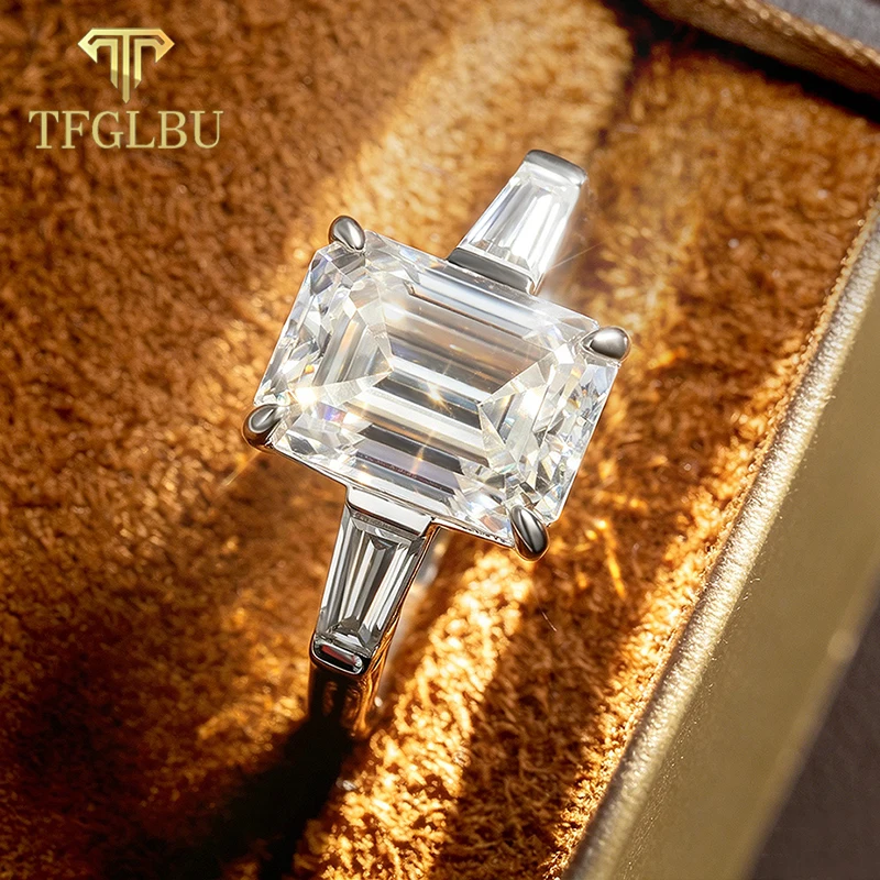 8*11MM Emerald Cut Moissanite Wedding Rings for Women 925 Sterling Silver Brilliant Round GRA Certified Engagement Fine Jewelry
8*11MM Emerald Cut Moissanite Wedding Rings for Women 925 Sterling Silver Brilliant Round GRA Certified Engagement Fine Jewelry