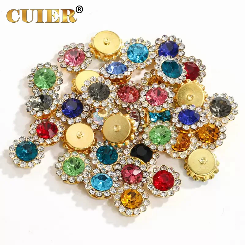 50pcs/lot 12mm Hot sale Round flatback flower buttons sewing DIY Glue on Crystal Rhinestone clothings accessories
50pcs/lot 12mm Hot sale Round flatback flower buttons sewing DIY Glue on Crystal Rhinestone clothings accessories