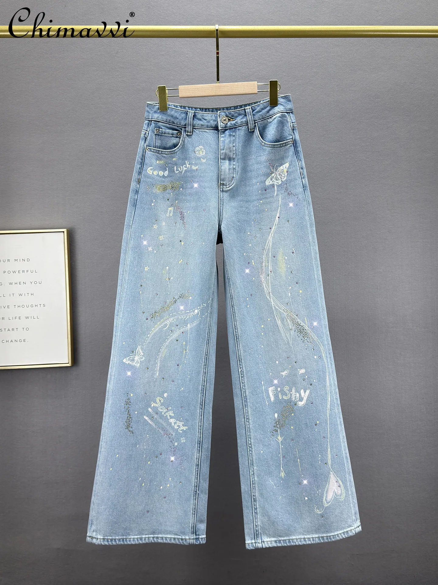 Heavy Printing Hot Diamond Denim Loose Pants Women's 2026 Spring Summer New Fashion High Waist Loose Distressed Jeans Pants
Heavy Printing Hot Diamond Denim Loose Pants Women's 2026 Spring Summer New Fashion High Waist Loose Distressed Jeans Pants