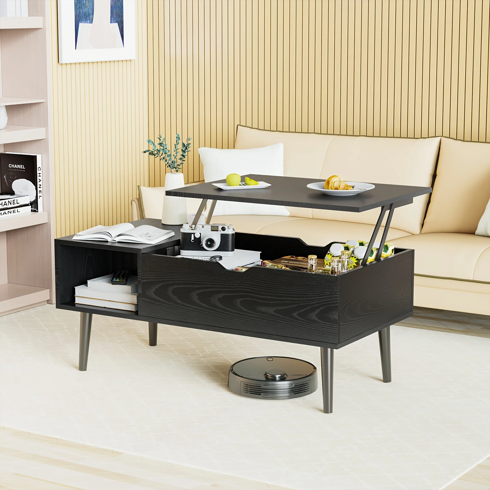 Modern Wooden Lift Coffee Table With Storage Rack And Hidden Compartments Suitable For Living Room Apartments To Save Space
Modern Wooden Lift Coffee Table With Storage Rack And Hidden Compartments Suitable For Living Room Apartments To Save Space