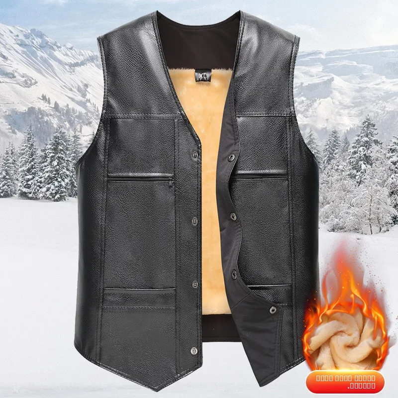 New Men's Fce Lined Thiened Leather Vest Winter Warmth Busin Sle V-Ne PU Material Fall Season Regular Length
New Men's Fce Lined Thiened Leather Vest Winter Warmth Busin Sle V-Ne PU Material Fall Season Regular Length