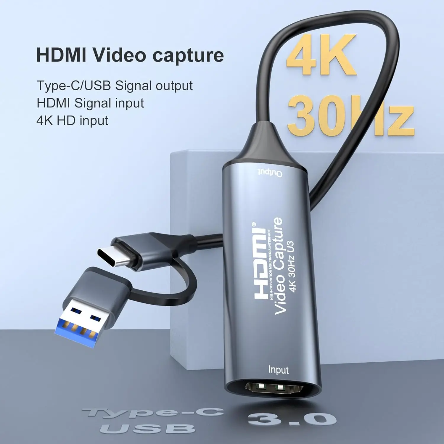 USB C Video Capture Card HDMI to USB 3.0 Type-C 1080P 60fps HD Game Grabber Record for MacBook PS4 Switch Live Streaming Camera
USB C Video Capture Card HDMI to USB 3.0 Type-C 1080P 60fps HD Game Grabber Record for MacBook PS4 Switch Live Streaming Camera