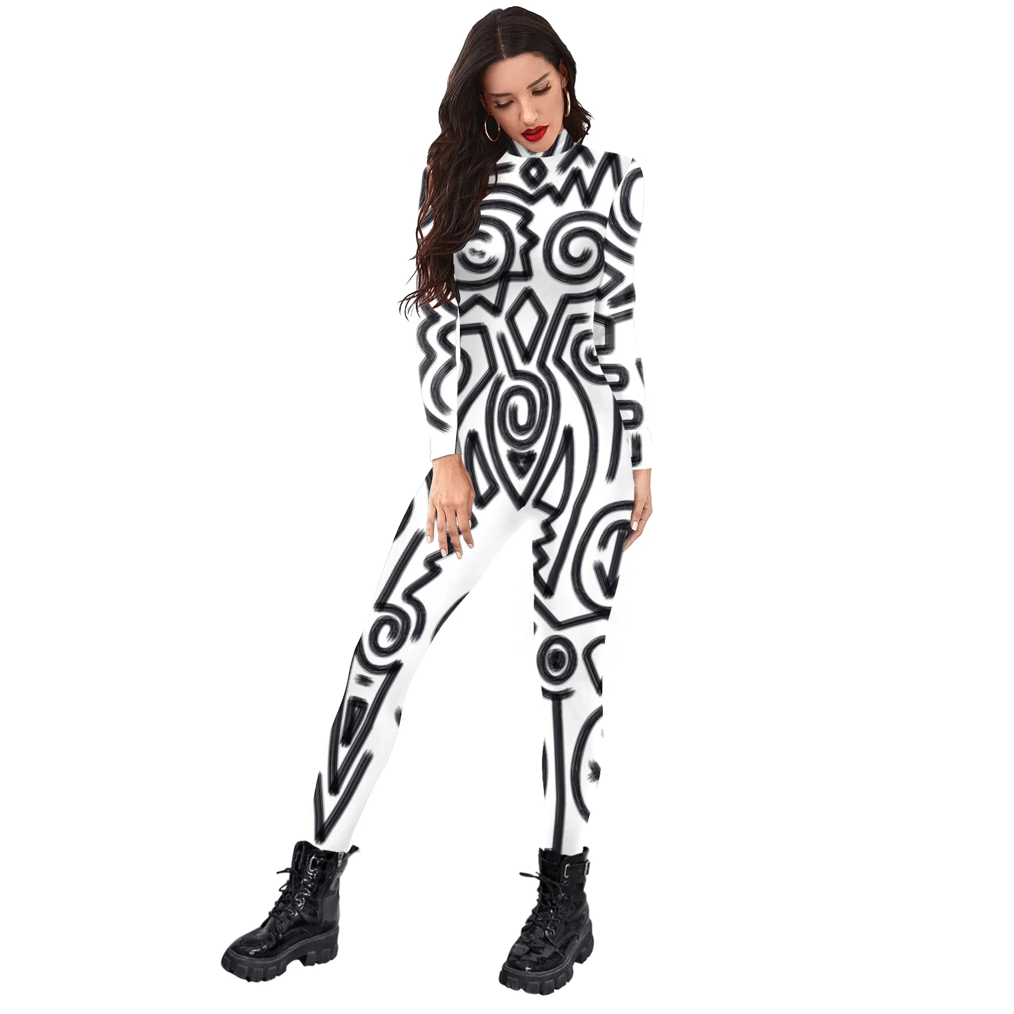 2024 New Women Fashion Jumpsuit Long Sleeve Abstract Printing Party Bodysuit Holiday Party Funny Cosplay Costumes Performance
2024 New Women Fashion Jumpsuit Long Sleeve Abstract Printing Party Bodysuit Holiday Party Funny Cosplay Costumes Performance