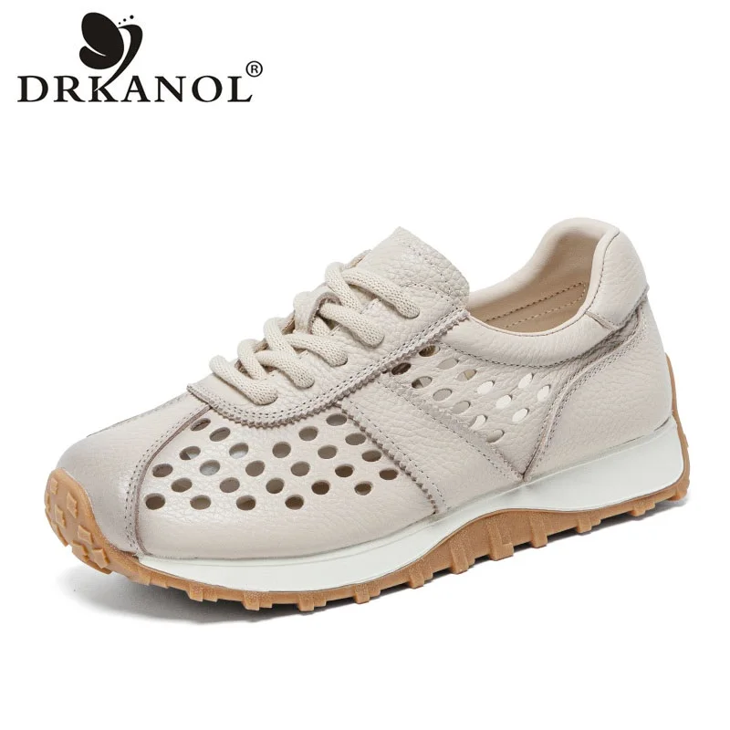 DRKANOL Fashion Women Flat Casual Sneakers Summer Lace-Up Hollow Out Breathable Genuine Cow Leather Shoes Zapatillas Mujer H9586
DRKANOL Fashion Women Flat Casual Sneakers Summer Lace-Up Hollow Out Breathable Genuine Cow Leather Shoes Zapatillas Mujer H9586