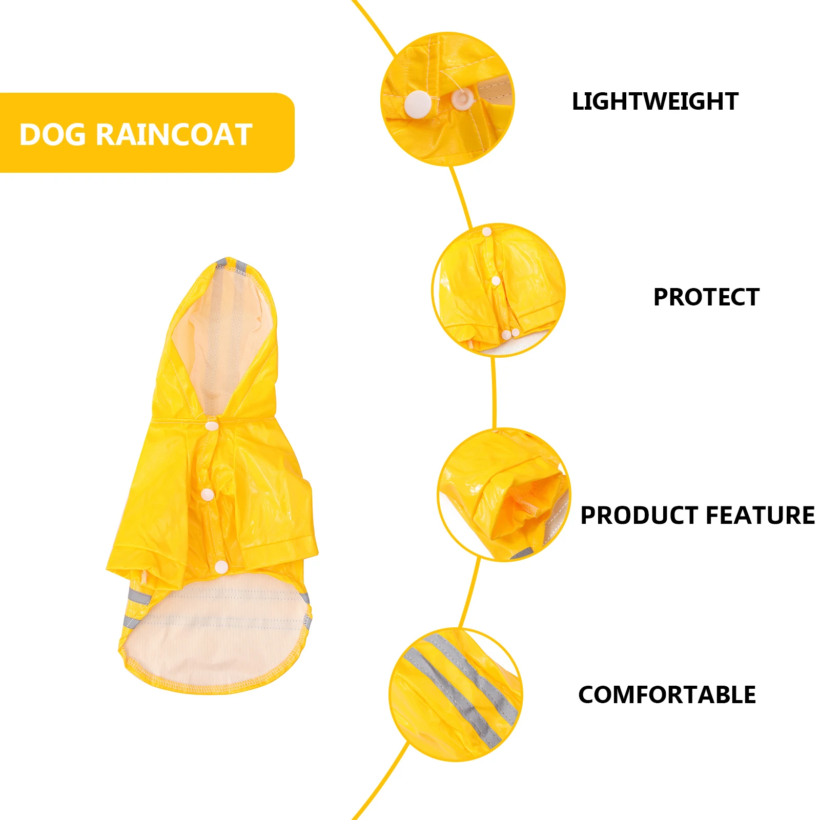 Pet Raincoat Full Coverage Dog Puppy Clothing Fashion Rainy Day Clothes with Reflective Stripes Coats
Pet Raincoat Full Coverage Dog Puppy Clothing Fashion Rainy Day Clothes with Reflective Stripes Coats
