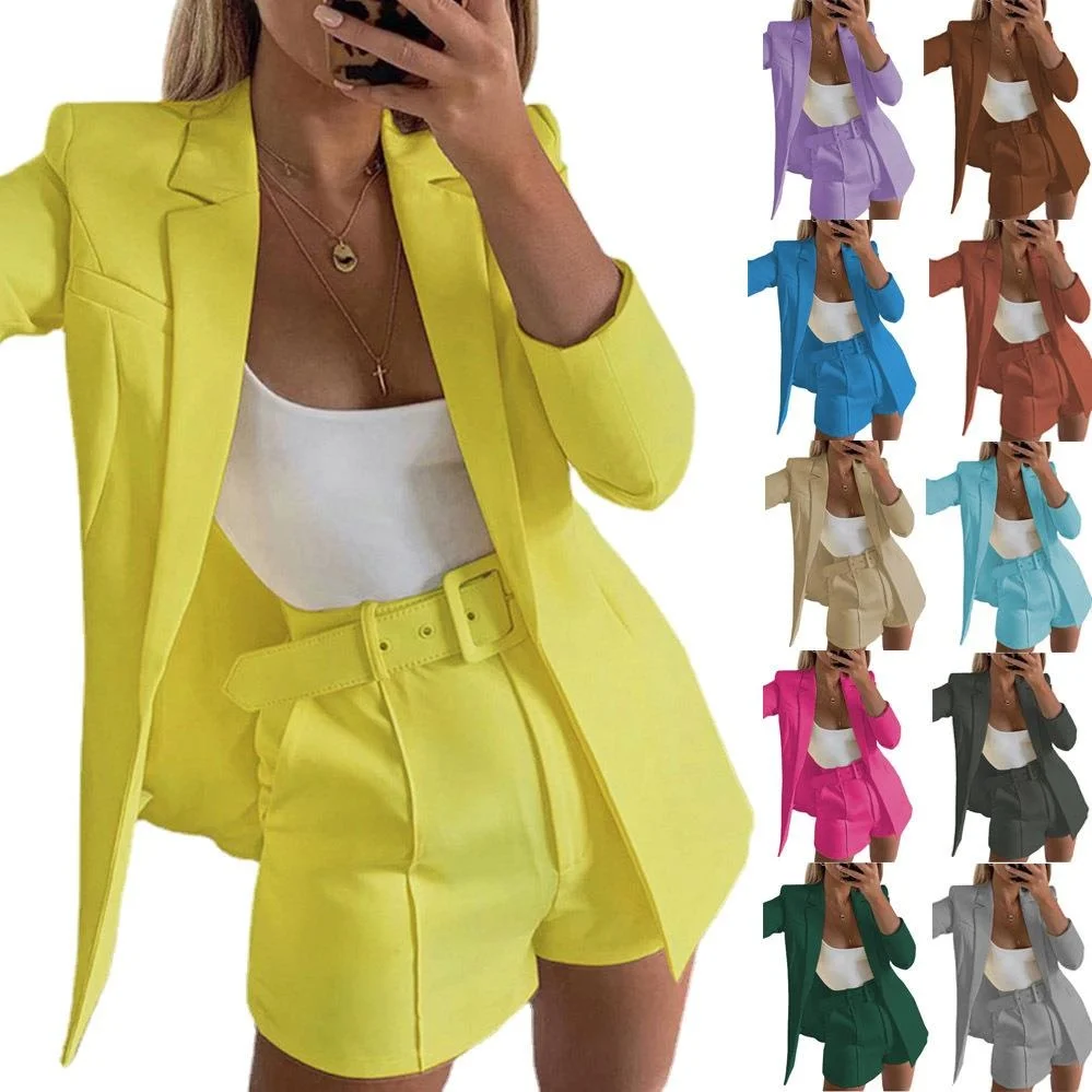 Slim Fit Small Suit Cardigan Suit Set Women's Long Sve Color European Sle Faionable Office Wear Busin Suit
Slim Fit Small Suit Cardigan Suit Set Women's Long Sve Color European Sle Faionable Office Wear Busin Suit