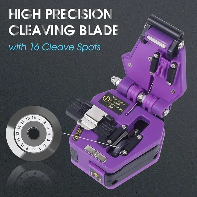 AUA-6C High Precision Fiber Cleaver Cable Cutting Knife FTTT Fiber Optic Knife Tools 16 Point Blade
AUA-6C High Precision Fiber Cleaver Cable Cutting Knife FTTT Fiber Optic Knife Tools 16 Point Blade