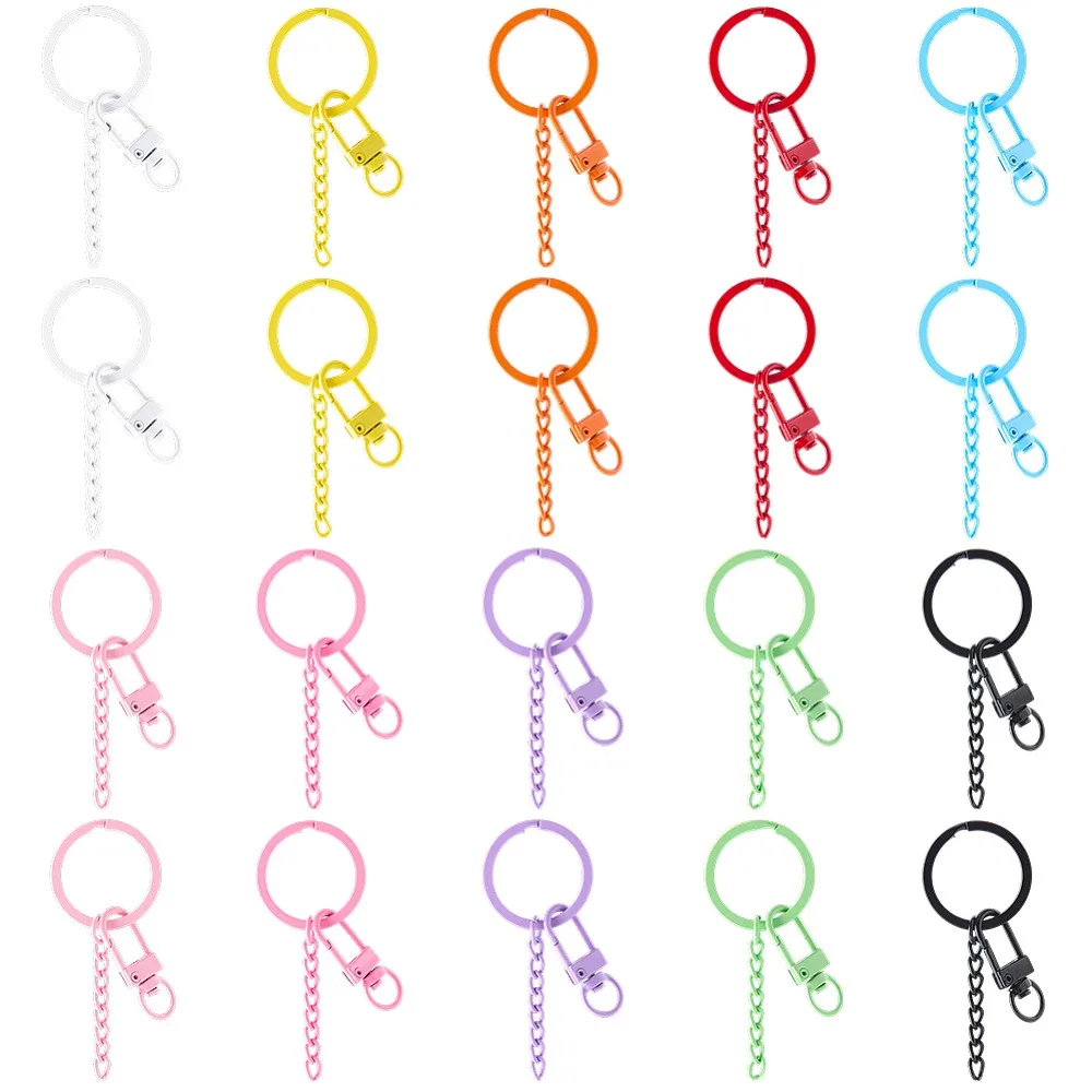 20Pcs Spray Painted Eco-Friendly Alloy Swivel Snap Hook Clasps Cadmium Free Nickel Free Lead Free Ring with Chains Mixed Color
20Pcs Spray Painted Eco-Friendly Alloy Swivel Snap Hook Clasps Cadmium Free Nickel Free Lead Free Ring with Chains Mixed Color