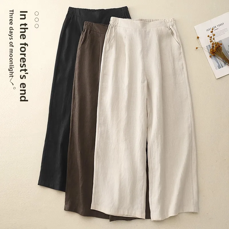 Cotton Linen Wide Leg Pants Women's Summer Thin Loose plus Size Korean Style Mom Pants Casual Slimming White Straight Nine Po...
Cotton Linen Wide Leg Pants Women's Summer Thin Loose plus Size Korean Style Mom Pants Casual Slimming White Straight Nine Po...