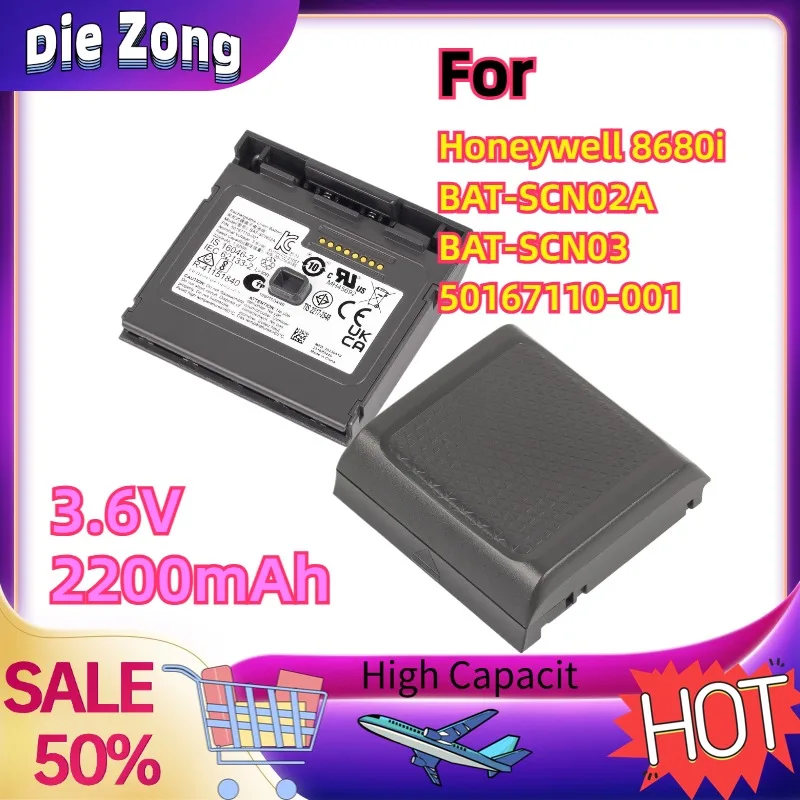 Large Capacity For Honeywell 8680i BAT-SCN02A BAT-SCN03 50167110-001 Replacement Lithium Battery 3.6V 2200mAh
Large Capacity For Honeywell 8680i BAT-SCN02A BAT-SCN03 50167110-001 Replacement Lithium Battery 3.6V 2200mAh