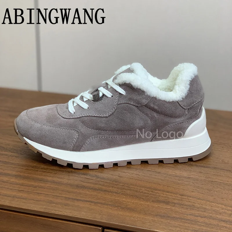 2025 Autumn Winter New Suede Inside Fur Flats Sneakers Lace Up Round Toe Thick Sole Walking Shoes Casual Shoes Women
2025 Autumn Winter New Suede Inside Fur Flats Sneakers Lace Up Round Toe Thick Sole Walking Shoes Casual Shoes Women