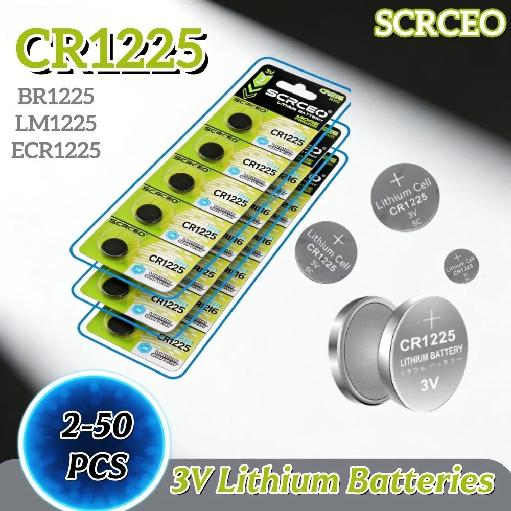 3V CR1225 Lithium Button Battery BR1225 LM1225 DL1225 ECR1225 2-50PCS Coin Cell for Watch Toys Remote
3V CR1225 Lithium Button Battery BR1225 LM1225 DL1225 ECR1225 2-50PCS Coin Cell for Watch Toys Remote