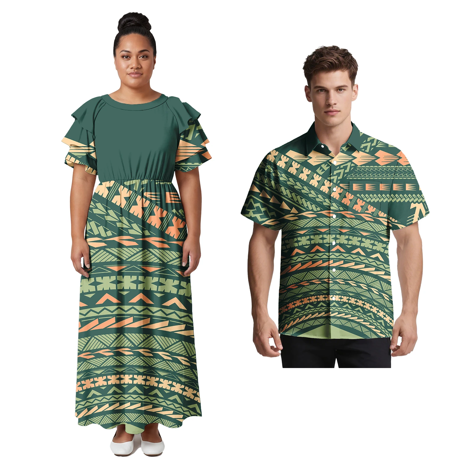 Custom Casual Outfits Samoan Petal Sleeve Dress for Ladies Polynesian Men Tribal Shirts Hawaiian Island Party Prom Couple of Set
Custom Casual Outfits Samoan Petal Sleeve Dress for Ladies Polynesian Men Tribal Shirts Hawaiian Island Party Prom Couple of Set