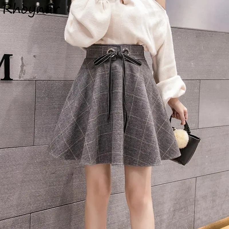 Plaid A-line Mini Skirts Women Designer Baggy S-3XL Girlish High Wasited Bandage Korean Fashion Elegant All-match Юбка Женская
Plaid A-line Mini Skirts Women Designer Baggy S-3XL Girlish High Wasited Bandage Korean Fashion Elegant All-match Юбка Женская