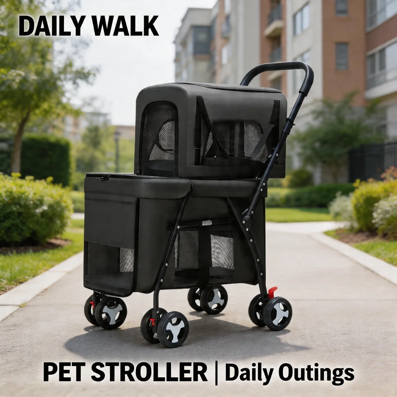 Double Pet Stroller Pet Travel Carrier Strolling Cart for Dog Cats Quick-Folding Dog Stroller Carrier with Detachable Carriers
Double Pet Stroller Pet Travel Carrier Strolling Cart for Dog Cats Quick-Folding Dog Stroller Carrier with Detachable Carriers