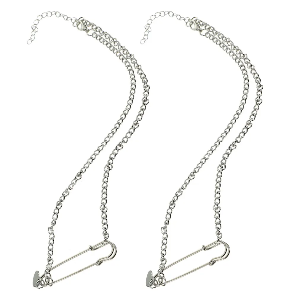2pcs Creative Pendant Necklace For Women Funky Paper Clip Shaped Chain Alloy Clavicle Necklaces Trendy Fashionable Jewelry 
2pcs Creative Pendant Necklace For Women Funky Paper Clip Shaped Chain Alloy Clavicle Necklaces Trendy Fashionable Jewelry