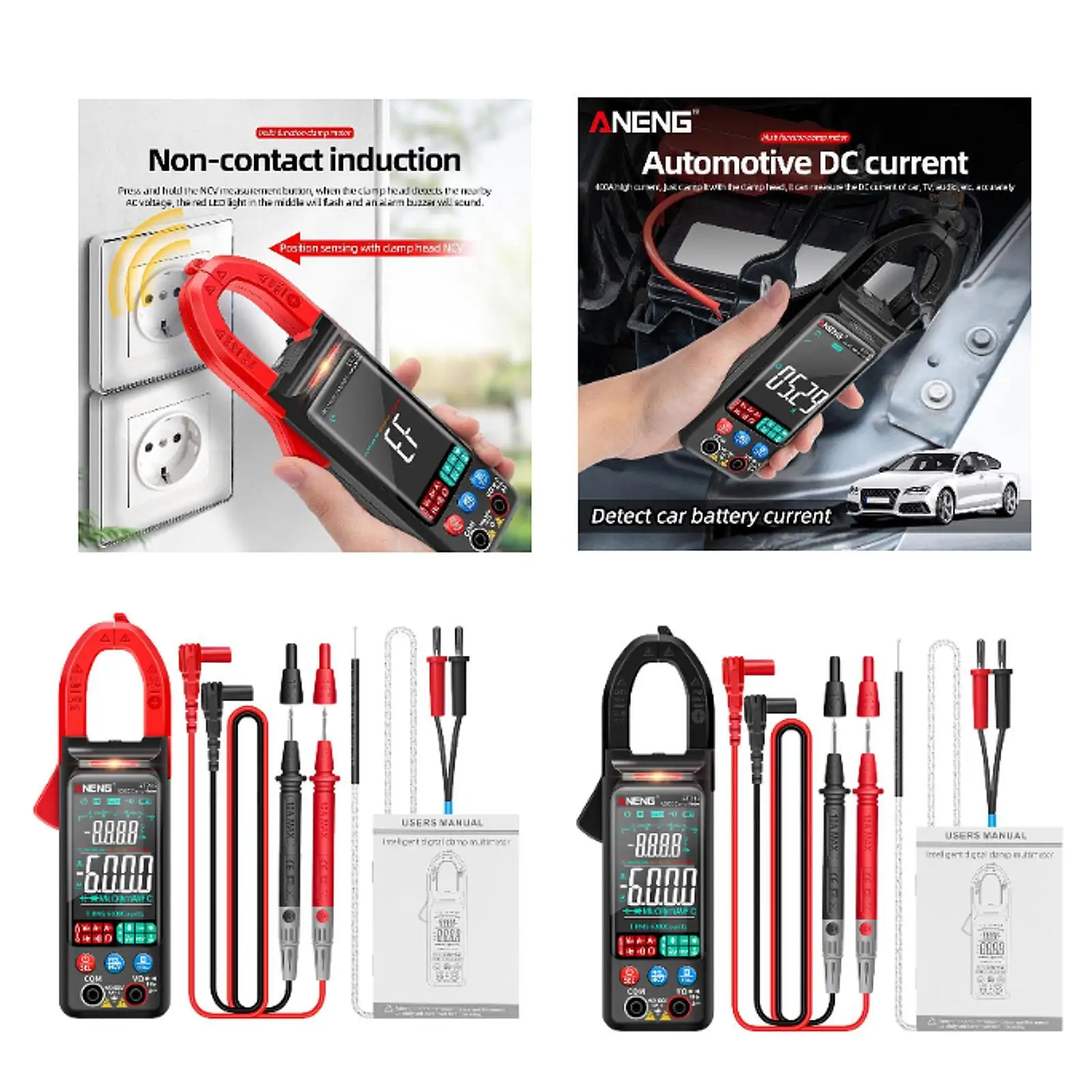 Цифровые клещи 6000 отсчетов с подсветкой ЖК-экрана, точный вольт-амперметр
Цифровые клещи 6000 отсчетов с подсветкой ЖК-экрана, точный вольт-амперметр