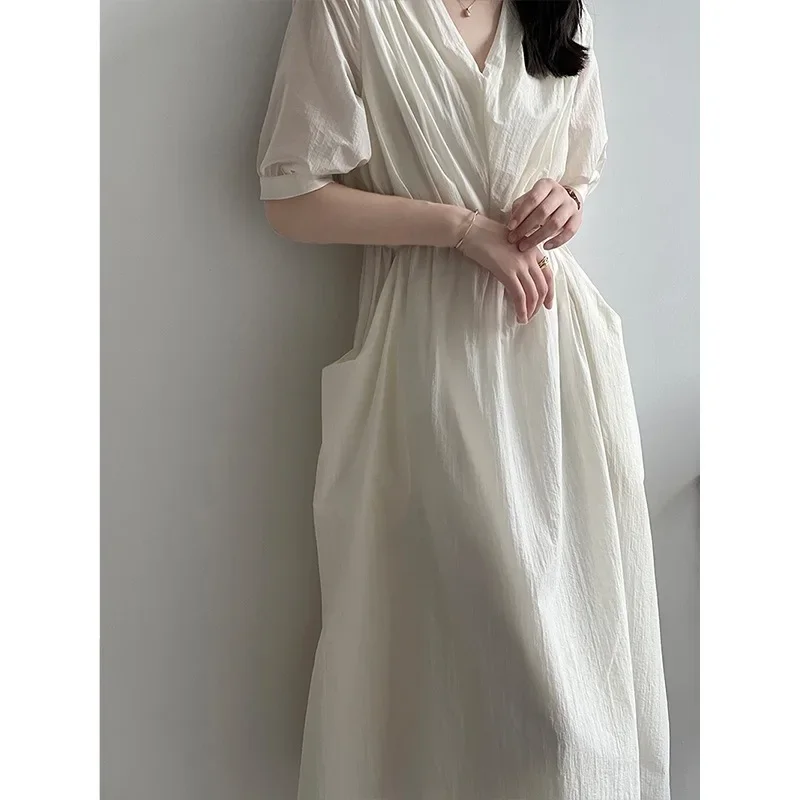 Women Fashion Lace Up Sleeve Dress Summer Elegant Party Vestidos Casual Mid-calf Office Sundress Femme Vintage Pocket OL Robe
Women Fashion Lace Up Sleeve Dress Summer Elegant Party Vestidos Casual Mid-calf Office Sundress Femme Vintage Pocket OL Robe
