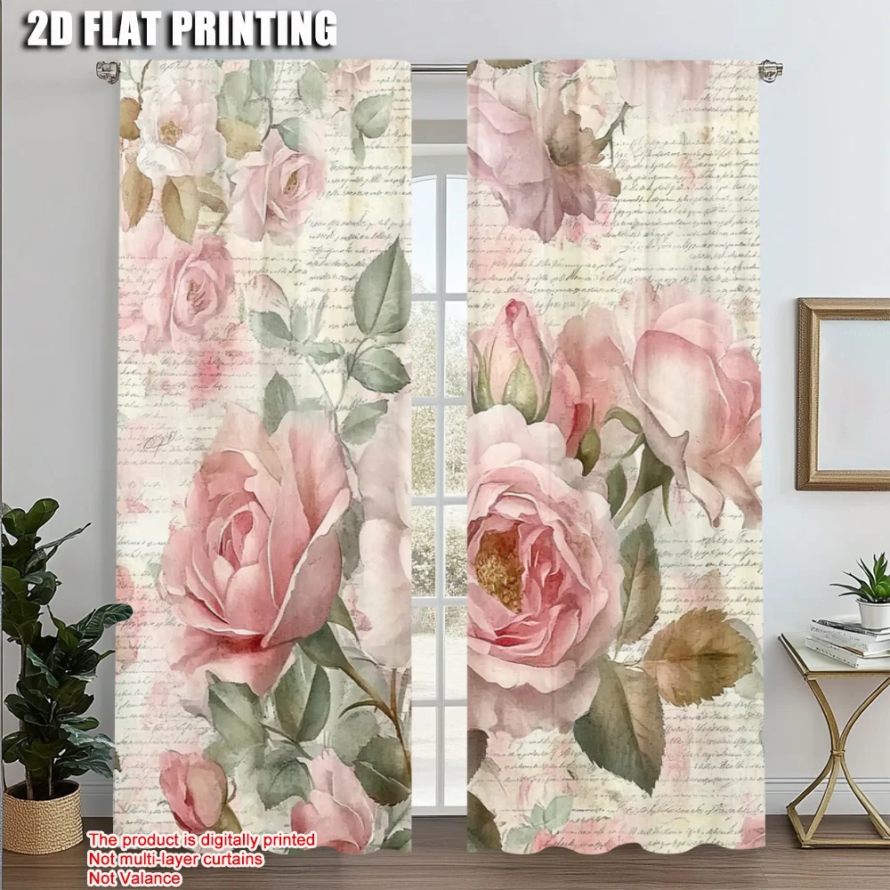 2pcs, Curtains Digital Printed 2D print Elegant Vintage Pink Rose Machine Washable (without rod) Holiday Ldeal for Living Room,
2pcs, Curtains Digital Printed 2D print Elegant Vintage Pink Rose Machine Washable (without rod) Holiday Ldeal for Living Room,