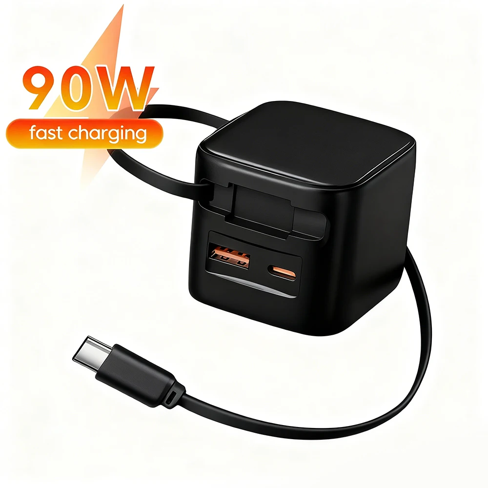 90 Вт сверхбыстрая зарядка USB-зарядное устройство для телефона типа C с выдвижным кабелем типа C для Iphone 17 16 15 Samsung Настенное зарядное устройство для ноутбука
90 Вт сверхбыстрая зарядка USB-зарядное устройство для телефона типа C с выдвижным кабелем типа C для Iphone 17 16 15 Samsung Настенное зарядное устройство для ноутбука