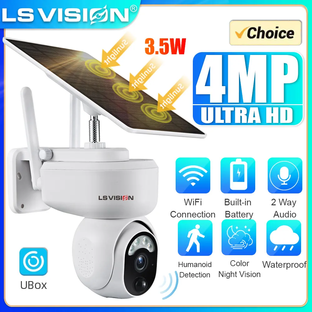 LS VISION Ubox Camera Solar Security Cameras Outdoor 2K Wireless Surveillance Camera Night Vision PIR Motion 2 Way Audio PTZ Cam
LS VISION Ubox Camera Solar Security Cameras Outdoor 2K Wireless Surveillance Camera Night Vision PIR Motion 2 Way Audio PTZ Cam