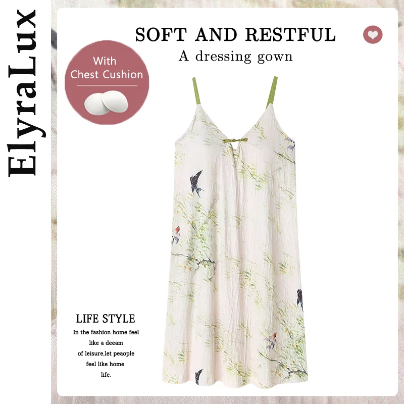 ElyraLux Summer Women's Print Nightdress Cotton Pajama Loose Pajama Party Clothing Sling Sleeveless Sleepshirts
ElyraLux Summer Women's Print Nightdress Cotton Pajama Loose Pajama Party Clothing Sling Sleeveless Sleepshirts